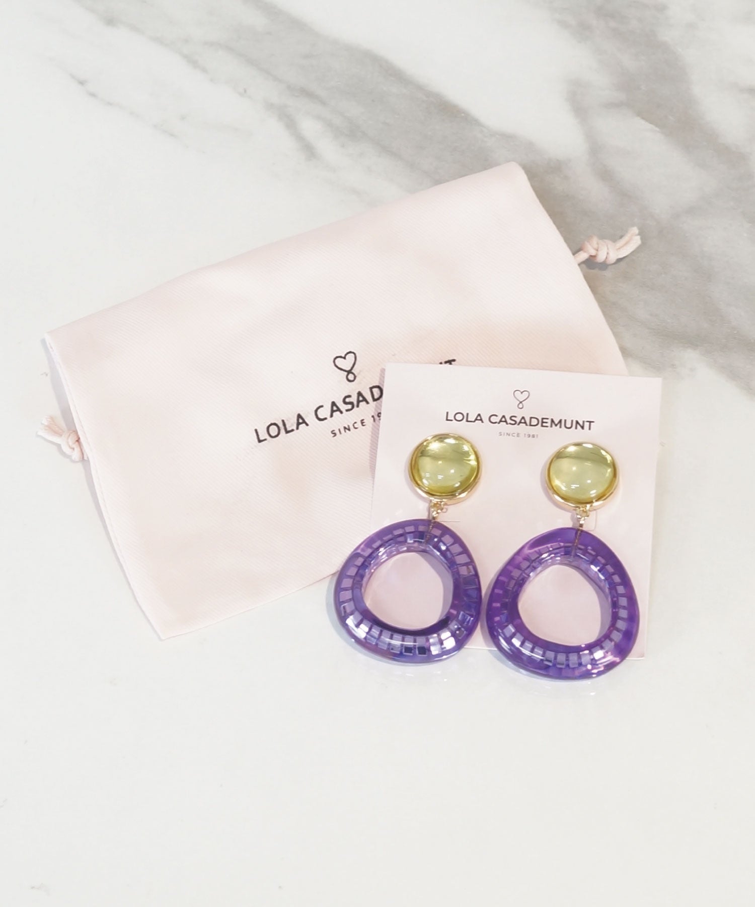 80-6309【LOLA CASADEMUNT】Pendientes acrilico colores