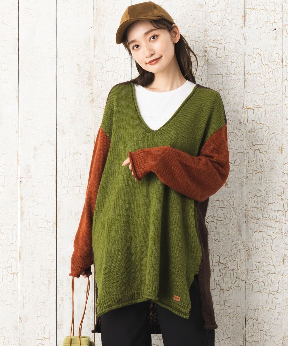 【限定販売】【大きいサイズ】 21号(6L～) MAT FASHION カラフルブロッキングニット - マインドウインド公式オンラインストア